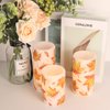 GenSwin Maple Leaf Flickering Flameless Candles Battery Operated with 6 Hours Timer, Real Wax Led Pillar LED Candles Christms Wedding Decoration