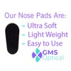 GMS Optical Soft Foam Self-Adhesive Nose Pads for Glasses, Sunglasses, and Eye-wear – 15mm (30 Pair, Black)