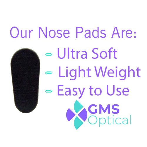 GMS Optical Soft Foam Self-Adhesive Nose Pads for Glasses, Sunglasses, and Eye-wear – 15mm (30 Pair, Black)
