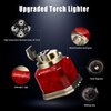 Ambrogio.L Quad Torch Lighter Tabletop Refillable Butane Gas Red Flame Cigar Cigarette Lighter for Birthday Christmas Men