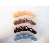 Generic Blue, maroon, brown or peach pink banana hair claw clips with crystals (Primary color: peachy pink)