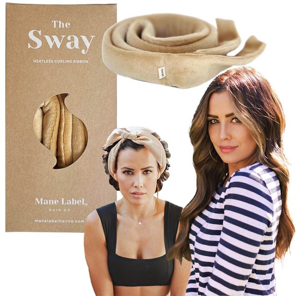 Hair Curling Ribbon Wrap: The Original Sway Heatless Curling Ribbons | Luxe Velour | Mane Label Hair Co. (Camel)