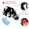 Black & White Fun Western Cactus Scrub Caps Hats Women Bouffant Working Hat Ponytail Holder for Women Long Hair Covers 2PCS