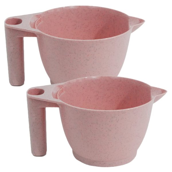 minkissy 2pcs Hair Dye Bowl Hair Color Bowls Plastic Mixing Tint Bowl Set for Home and Salon Uses Pink