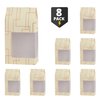 Hammont Gift Boxes - Beautiful, Tall Paper Boxes with Window | Gift Boxes for Parties, Holidays, Weddings, Birthdays etc. | Cupcakes, Cookies, Candies, and More | 8 Pack - Cream (3.5"x6.77"x2")