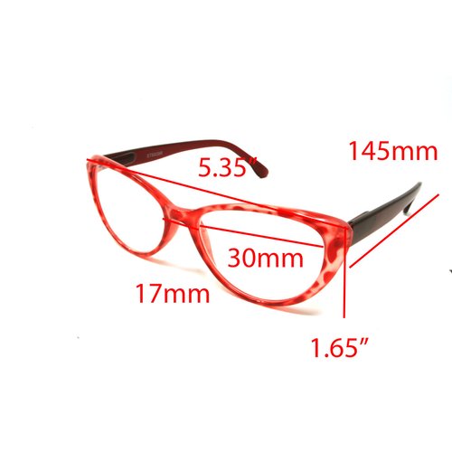 ColorViper basic cateye women reader spring hinge Reading Glasses 52m-17mm-140mm (red tortoise, 2.25)