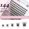 Riya Lash Clusters 144Pcs with Strong Hold Bond Seal Lash Glue and Eyelash Extenisons Kit, and Applicator Clusters Lashes Kit 8-16MM D Curl Individual Lashes DIY at Home（01）