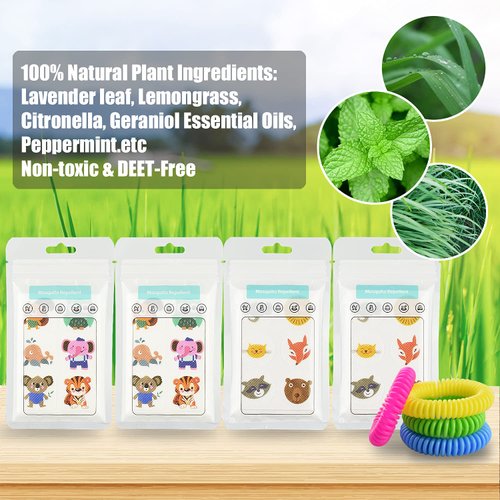 240 Pack Mosquito Repellent Stickers for Kids Adult Outdoor Indoor Travel, Natural Plant Based Ingredients Mosquito Patches Stickers with 4 Pack Mosquito Bracelets