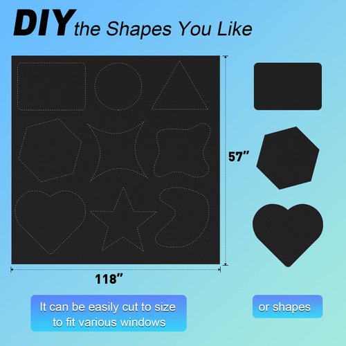 Vanten 2024 Upgraded Portable Blackout Curtains, 118" x 57" Blackout Shades, 100% Blackout Material with Adhesive Tapes, Temporary Blackout Shades for Baby Nursery, Bedroom, Living Room, Travel