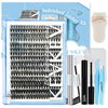 KevKev Lash Clusters Kit 3D Fluffy Cluster Lashes 30D+40D+50D 320 Pcs DIY Lash Extensions Eyelash Clusters GLue Individual Lashes Remover Cluster Thin Band & Soft (Fluffy 30D+40D+50D Kit,8-16mix)