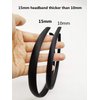 Hixixi 20pcs 15mm Wide Satin Fabric Covered Ribbon Flexible Headband Hairband Hair Band For Girls Women DIY Craft (Black)