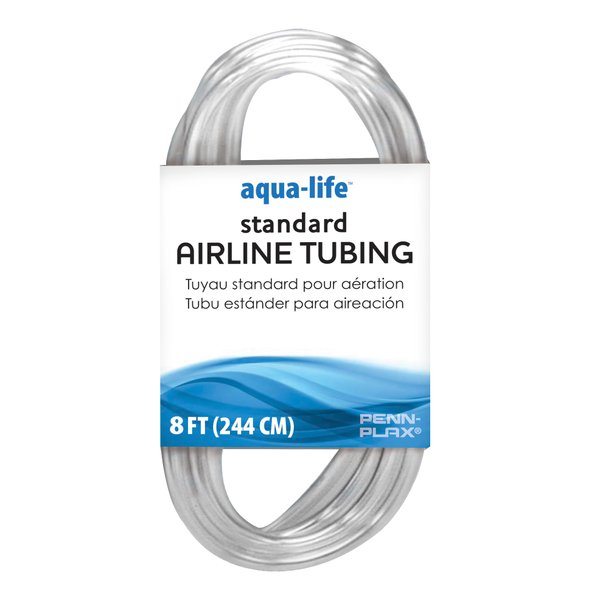 PENN-PLAX Standard Airline Tubing for Aquariums – Clear and Flexible – Resists Kinking – Safe for Freshwater and Saltwater Fish Tanks – 8 Feet