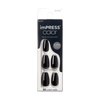 KISS imPRESS No Glue Mani Press On Nails, Color, All Black', Black, Medium Size, Coffin Shape, Includes 30 Nails, prep pad, mini nail file, manicure stick