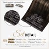 Full Shine Clip in Hair Extensions Real Human Hair 2/8/2 Straight Seamless Clip in Human Hair Extensions 20 Inch Dark Brown Mix Ash Brown Natural Extensions For Women Clips ins 8 Pcs 120 Grams