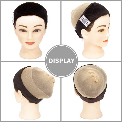 GEX Wig Grip Band Adjustable Wig Comfort Band Headband Flexible Velvet Scarf Wig Comfort Non-Slip Adjustable Fasten Wig Bands With Arch Extra Hold for Women (Brown)