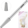 USA PANA Professional 3/32" Shank Size - Cone Shape Carbide Bit - Nail Drill Bit for Manicure Pedicure Tools Dremel Machine - Gold, Silver (Fine, Silver)