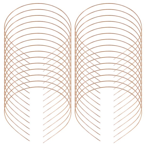 Lawie 30 Pack Bulk Golden Thin Plain Blank Copper Plated Wire Metal Headbands 1.2MM Skinny Men's Hair Bands, Head Clasps, Tiara Crown Hair Holders for DIY Crafting Headpiece Hair Accessories for Women