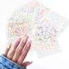 30 Sheets Flower Nail Art Stickers 3D Self Adhesive Colourful Daisy Heart Butterfly Nail Decals Spring Summer DIY Design Nail Supplies for Women and Girls