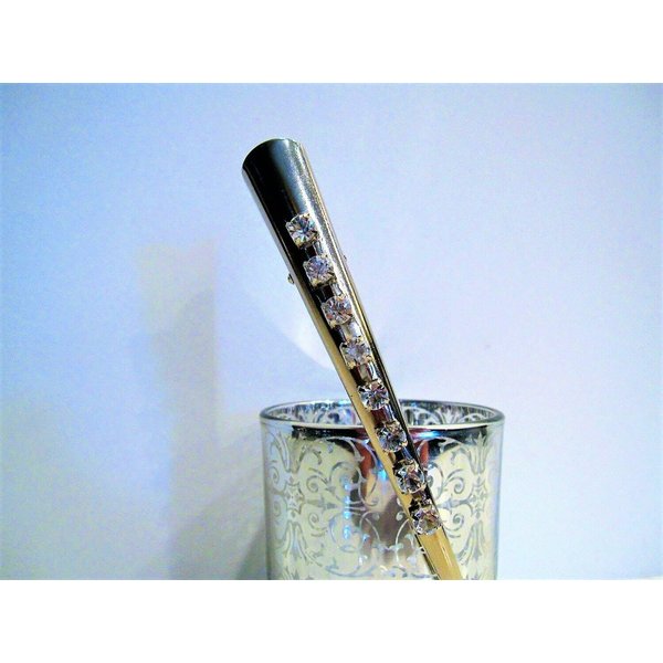 Generic Silver alligator hair claw clip with crystals