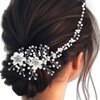 VMila Wedding Pearl Hair Comb Wedding Hair Comb Bridal Hair Accessories Pearl Flower Hair Accessories For Women Girls Wedding Hair Accessories (Diamond Vine)