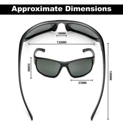 Flying Fisherman Teaser Wrap Around Polarized Sunglasses, Matte Black, One Size