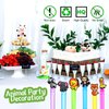 48 Pieces Jungle Animal Bubble Wands Safari Party Favors Mini Bubble Wands 6 Styles Wild Zoo Theme Party Decorations for Baby Shower Goodie Bag Filler (Jungle Animals)