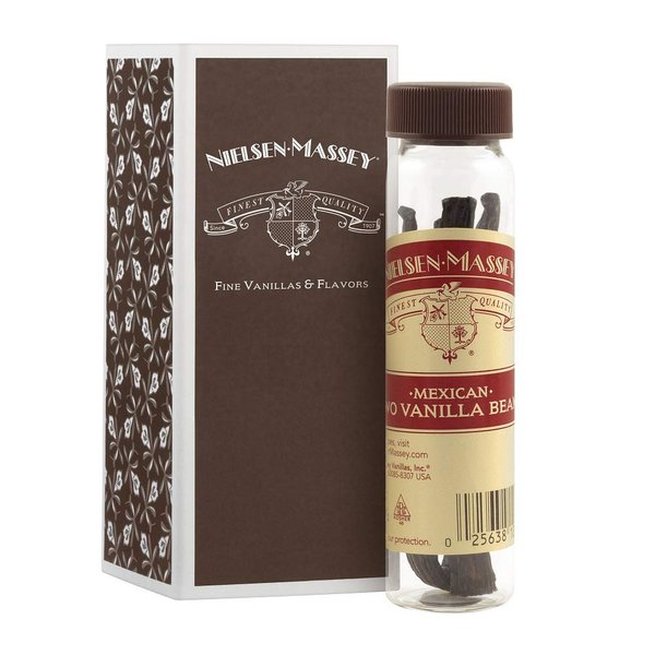 Nielsen-Massey Mexican Vanilla Beans for Baking and Cooking, 2-Bean Vial with Gift Box