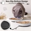 WROSWT Cat Food Bowl,Healthy Ceramic Cat Bowls for Indoor Cats,Anti Whisker Fatigue Cat Dishes Set,Shallow Wide Kitten Plates for Food and Water,Non-Slip Silicone Bottom,3 Pack