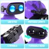 Playsheek Rechargeable Emo Robot with Auto-Demonstration - Remote Control Smart Robot Toy Gift for Kids Age 3+ - Purple