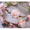 Floral Fall Adjustable Bridal Flower Garland Headband Flower Crown Hair Wreath Halo F-83 (Style 2 Blush)