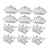 Hair Comb 36 Pcs Rhinestone Hair Clip Girl Hair Clips Combs for Mini Tiaras Crowns Mini Crystal Crystal Tiara Comb Hairpin Hair Comb Headband Hair Hoops Accessories Princess