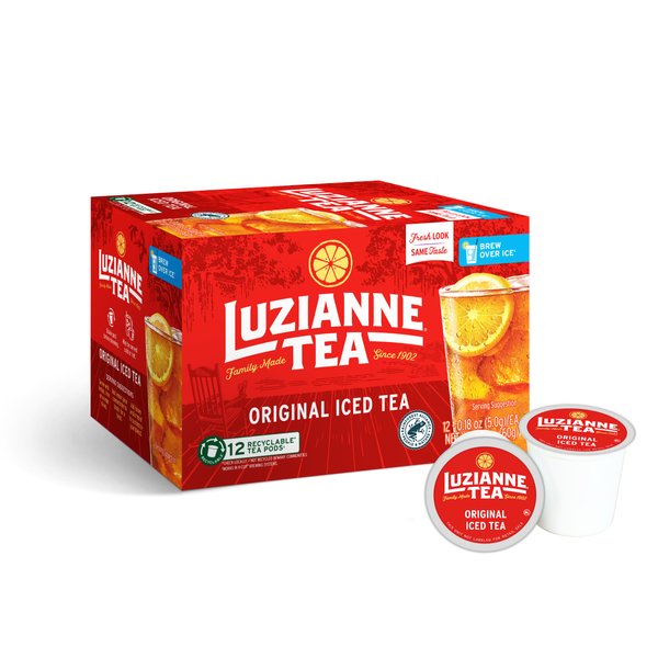 Luzianne Unsweetened Iced Tea, Single Serve Pods, 12 Count Box (Pack of 1)