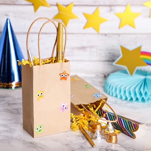 Juvale 50-Pack Small Brown Gift Bags with Handles - Small Kraft Paper Bags for Birthday, Retail, Crafts (3.5x2.4x7 In)