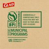 Glad Kitchen Compost Bags 2.6 Gallon 100% Compostable Bag, Febreze Lemon, 44 Count