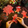 Jetec 30Sets Christmas Gingerbread Man Craft Kit DIY Gingerbread Man Make Your Own Xmas Gingerbread Pompoms Kits Christmas Party Favor Xms Fun Home Classroom Activities