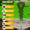 Mole Repellent Screw Solar Powered Outdoor Groundhog Deterrent Vibration Stakes Quiet Get Rid of Snake Vole Gopher Armadillo for Yard Lawns - No Noise Poison Kill Traps (Green 2pack)