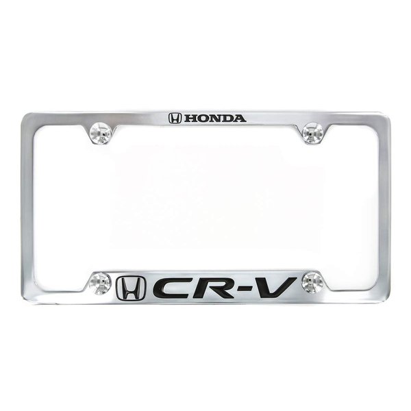 Honda CR-V Chrome Plated Zinc License Plate Frame Holder Bottom Engraved 4 Hole