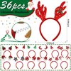 Zhehao 36 Pcs Christmas Headbands with Different Designs Santa Reindeer Antlers Headbands Christmas Accessories Holiday Costume Headbands for Adults and Kids Christmas Party Favors