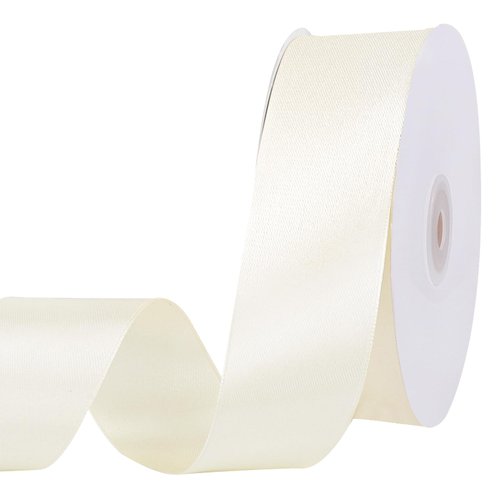 Ivory Satin Ribbon 1 1/2 Inch 60 Yards Cream Ribbon for Wedding Gift Wrapping Hair Bows Crafts Flower Bouquet Birthday Decorations