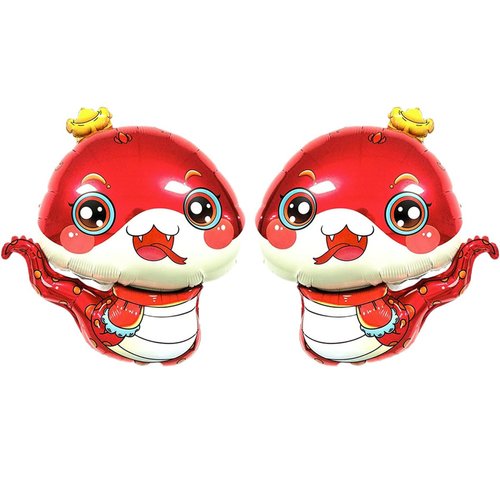 Cute Snake Balloons Chinese Red Snake Foil Balloons Chinese New Year Decorations 2025 Lunar New Years Eve Party Supplies 2 Pcs