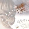 18Pcs Wedding Pearl Hair Pins Bridal Hair Pins Pearl Hair Accessories,Pearl Bobby Pins for Hair Pearl Rhinestone Hair Pins for Styling Single Pearl Hair Pins U Shaped for Brides Women Girls Gold,White