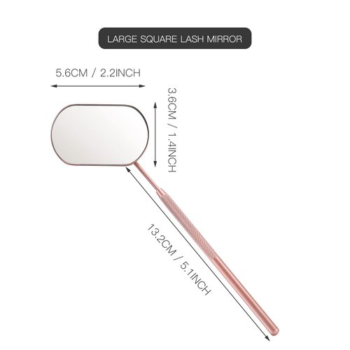 Pretty memory Lash Mirror, 2.2Inches Stainless Steel Makeup Mirror, Eyelash Extensions Accessories for Lash Extension Supplies, Lash Tech Must Haves (Rose Gold)