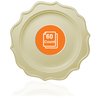 Tiger Chef 60-Count, 8-inch Cream Color Round Scalloped Rim Disposable Plastic Plate Set Includes 60 Plastic Salad Plates - BPA-Free