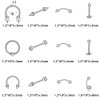 Professional Piercing Kit Stainless Steel Body Piercing Jewelry Tongue Tragus Cartilage Eyebrow Nose Ring Lip Piercing Needles Body Jewelry 14G 16G (black&acrylic)