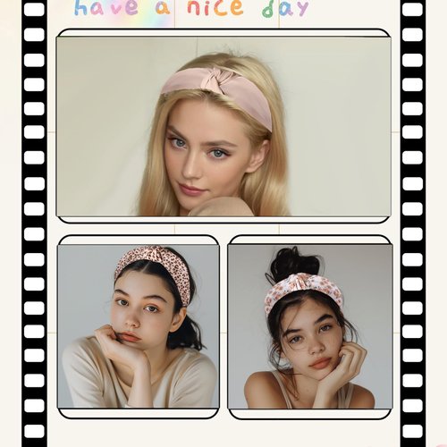 Kasmena 6PCS Knotted Headbands for Women Girls Non Slip, Wide Headbands Head Hair Bands for Women's Hair Cute Floral Headbands Hair Accessories for Women Girls-Brown