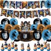 Attack Birthday Party Decoration,Attack 4 Include Anime Theme Birthday Banner, Cake Topper, Latex Balloons for Fans Birthday Party Supplies