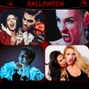 EWPJDK Vampire Teeth 4 Sizes 4 Pairs Halloween Decorations Party Cosplay Props Vampire Fangs Fake Teeth with Adhesive White Favors Accessories Gift