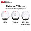3M Hard Hat SecureFit H-701SFR-UV, White, Non-Vented Cap Style Safety Helmet with Uvicator Sensor, 4-Point Pressure Diffusion Ratchet Suspension, ANSI Z87.1