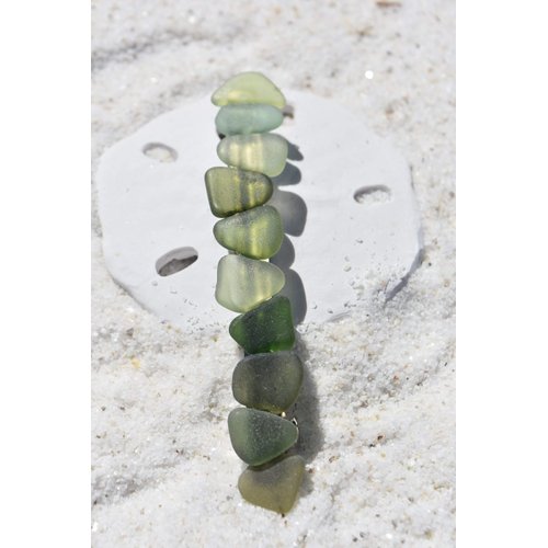 Genuine Surf Tumbled Earth Tones Sea Glass French Barrette Hair Clip 4" or 100 mm Length - Quantity of 1