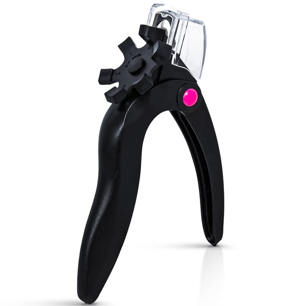 Acrylic Nail Clipper - Adjustable Stainless Steel Nail Tip Cutter,Nail Clippers for Acrylic Nails Professional False Nail Trimmer with Measuring Gauge for Nail Salon Home Manicure Tools(Black)